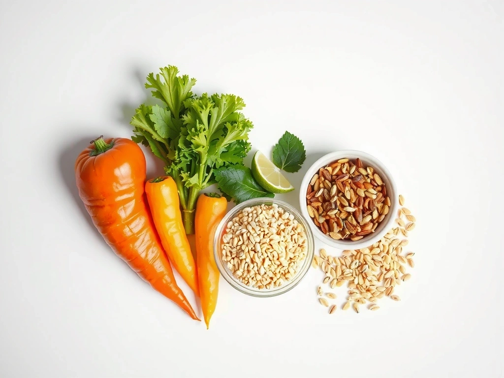 Frische Lebensmittel in klarer Anordnung